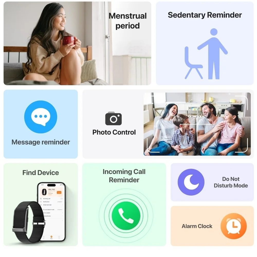 Sleek Black Wearable Fitness Tracker